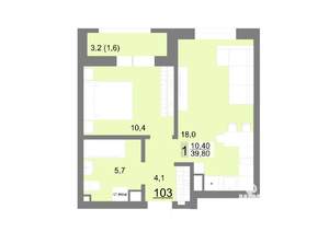 1-к квартира, вторичка, 40м2, 13/26 этаж