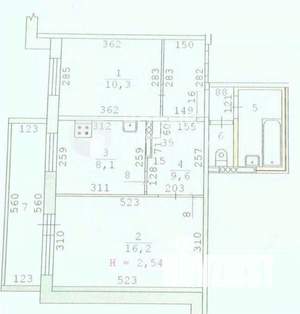 2-к квартира, вторичка, 49м2, 8/10 этаж