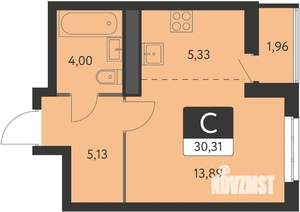 Студия квартира, вторичка, 29м2, 19/31 этаж