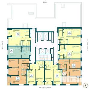 1-к квартира, вторичка, 43м2, 21/21 этаж