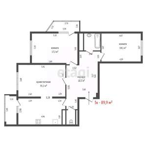 3-к квартира, вторичка, 90м2, 18/21 этаж