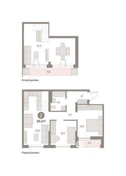 2-к квартира, вторичка, 93м2, 8/8 этаж