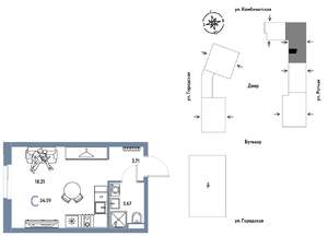 Студия квартира, вторичка, 25м2, 11/24 этаж