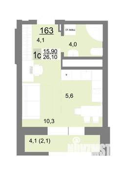Студия квартира, вторичка, 26м2, 20/26 этаж