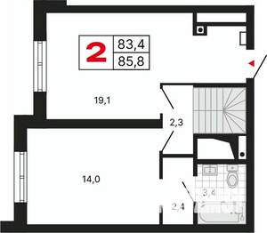 1-к квартира, вторичка, 45м2, 29/29 этаж