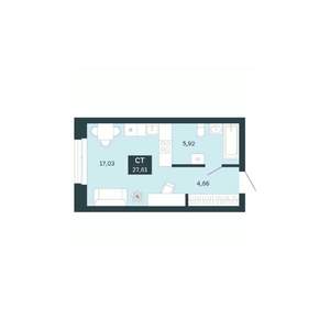 Студия квартира, вторичка, 28м2, 2/25 этаж