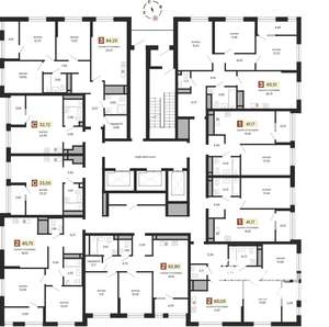 3-к квартира, строящийся дом, 86м2, 20/24 этаж
