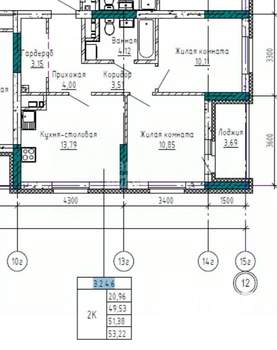 2-к квартира, вторичка, 51м2, 5/16 этаж