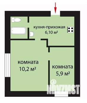 2-к квартира, вторичка, 27м2, 1/5 этаж