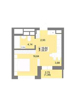 Студия квартира, вторичка, 31м2, 20/27 этаж