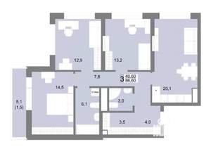 3-к квартира, вторичка, 87м2, 18/25 этаж