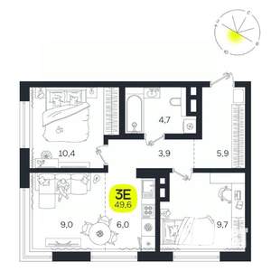 3-к квартира, вторичка, 50м2, 11/27 этаж