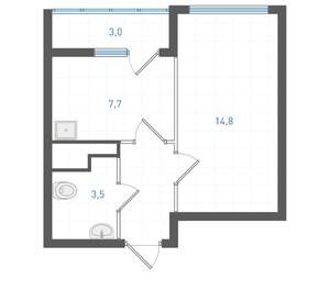 1-к квартира, вторичка, 31м2, 25/25 этаж