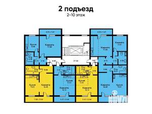 1-к квартира, вторичка, 36м2, 6/10 этаж