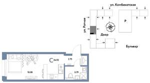 Студия квартира, вторичка, 25м2, 3/21 этаж