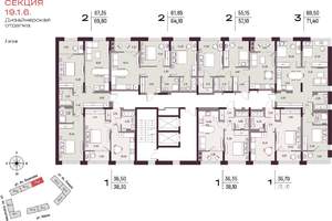 2-к квартира, вторичка, 67м2, 3/25 этаж