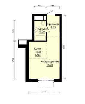 Студия квартира, вторичка, 28м2, 21/33 этаж
