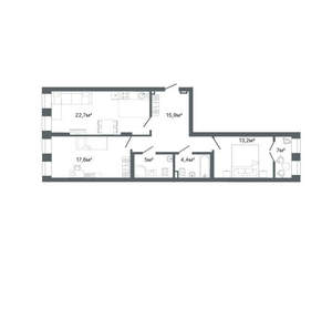 2-к квартира, вторичка, 83м2, 2/25 этаж