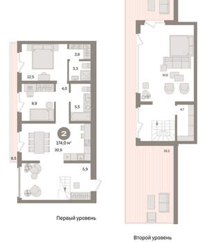 2-к квартира, вторичка, 174м2, 7/24 этаж