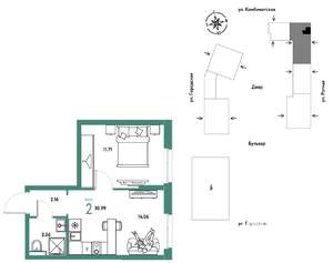 2-к квартира, строящийся дом, 31м2, 5/24 этаж