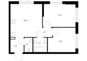 2-к квартира, вторичка, 48м2, 14/29 этаж