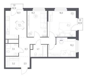 3-к квартира, вторичка, 72м2, 6/31 этаж