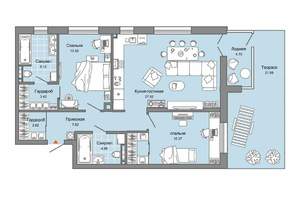 2-к квартира, сданный дом, 90м2, 1/8 этаж