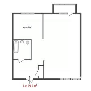 1-к квартира, вторичка, 29м2, 2/5 этаж