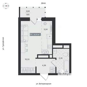 Студия квартира, вторичка, 32м2, 11/24 этаж