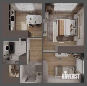 2-к квартира, строящийся дом, 55м2, 18/25 этаж