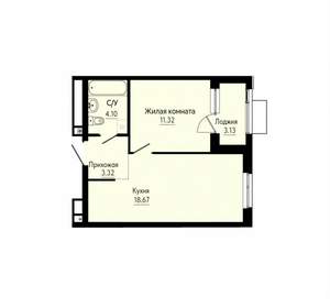 1-к квартира, вторичка, 39м2, 15/30 этаж