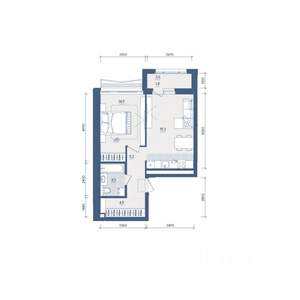 1-к квартира, строящийся дом, 50м2, 9/10 этаж