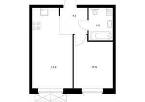 1-к квартира, вторичка, 36м2, 3/24 этаж