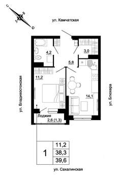 1-к квартира, вторичка, 40м2, 5/24 этаж