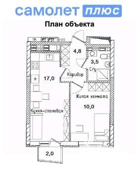 1-к квартира, вторичка, 37м2, 15/16 этаж