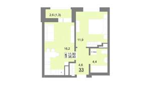 1-к квартира, вторичка, 38м2, 5/26 этаж