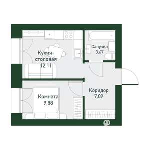 1-к квартира, вторичка, 32м2, 3/4 этаж