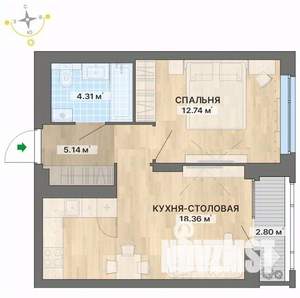 1-к квартира, строящийся дом, 43м2, 4/29 этаж