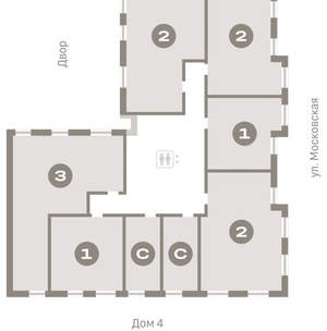 1-к квартира, вторичка, 43м2, 4/16 этаж