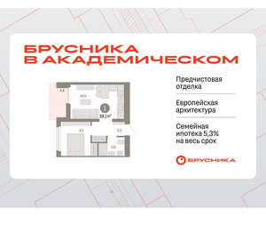 1-к квартира, вторичка, 39м2, 7/9 этаж