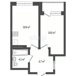1-к квартира, вторичка, 47м2, 7/21 этаж