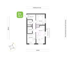 2-к квартира, вторичка, 59м2, 6/24 этаж