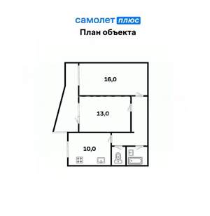 2-к квартира, вторичка, 50м2, 3/16 этаж