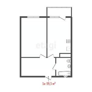 1-к квартира, вторичка, 39м2, 13/26 этаж