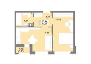 1-к квартира, вторичка, 40м2, 5/10 этаж