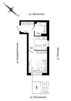 Студия квартира, строящийся дом, 34м2, 9/24 этаж