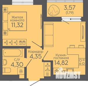 1-к квартира, вторичка, 37м2, 9/16 этаж