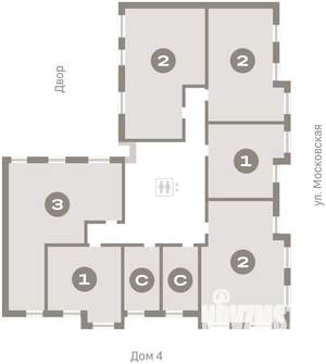 2-к квартира, вторичка, 71м2, 8/9 этаж