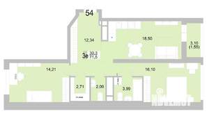 2-к квартира, вторичка, 71м2, 7/24 этаж