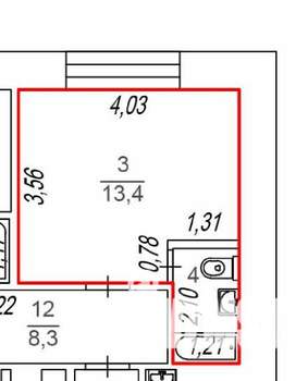 Студия квартира, вторичка, 16м2, 1/4 этаж